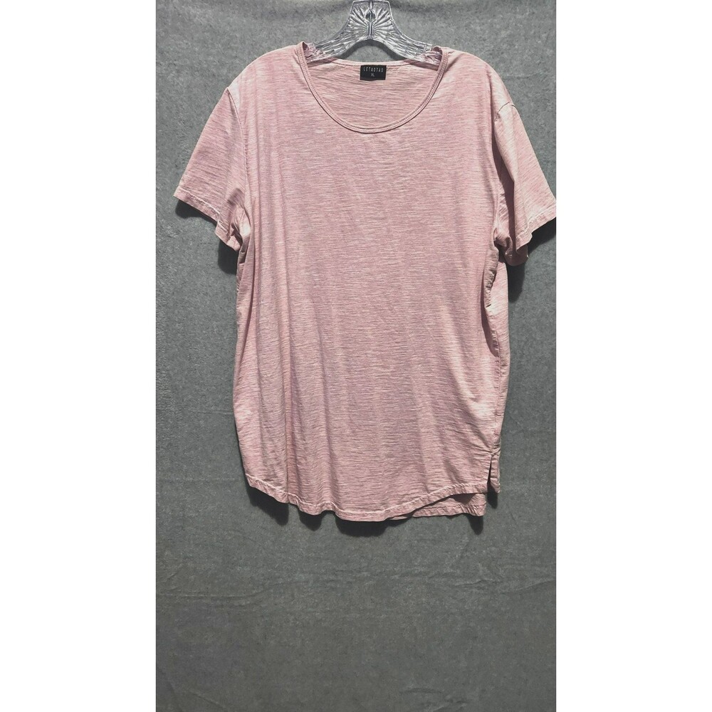 Letaotao Mens Gym Muscle Hipster T-Shirt - pink and white  Size  XL